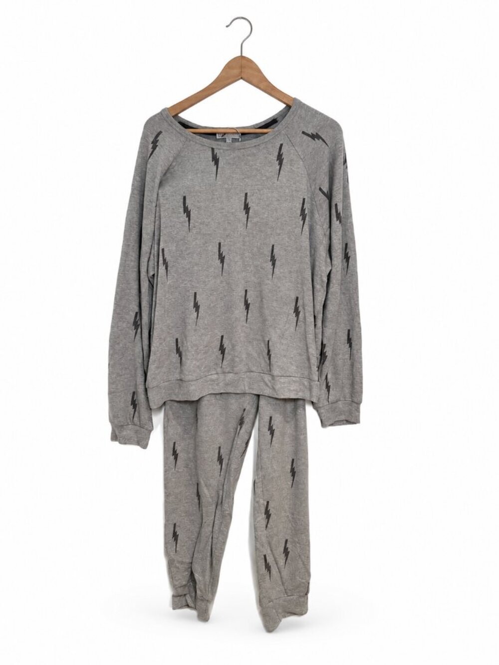 P.J. Salvage Gray Lightning Sweatshirt & Jogger Set Size XL